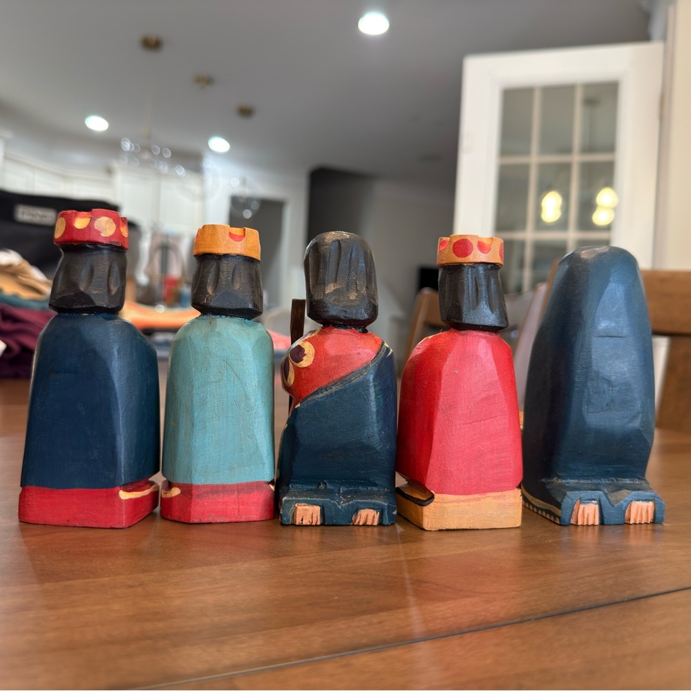 Hand-Painted Wooden Nativity Set - Multicolor Folk Art - Picture 11 of 13